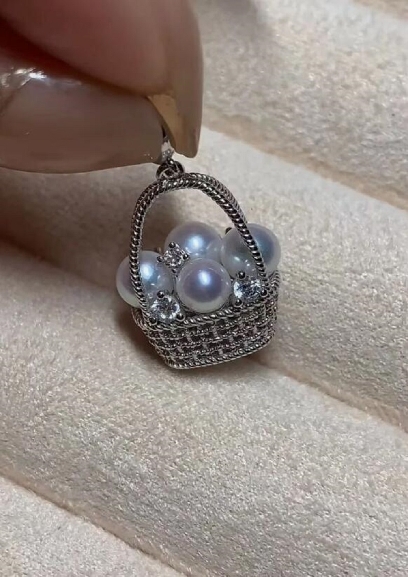 530 Chain - liontin mutiara putih laut selatan 5-6mm